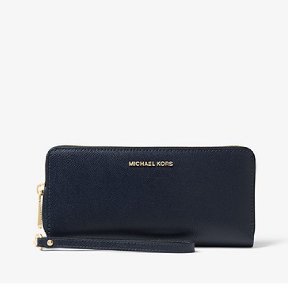 Michael Kors Leather Continental Wristlet